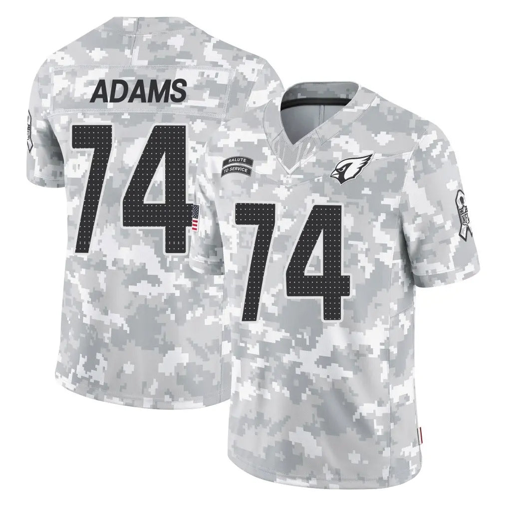 Kieara A.Cardinals #74 Isaiah Adams Player Camo Salute to Service Limited Home Stitched Jerseys