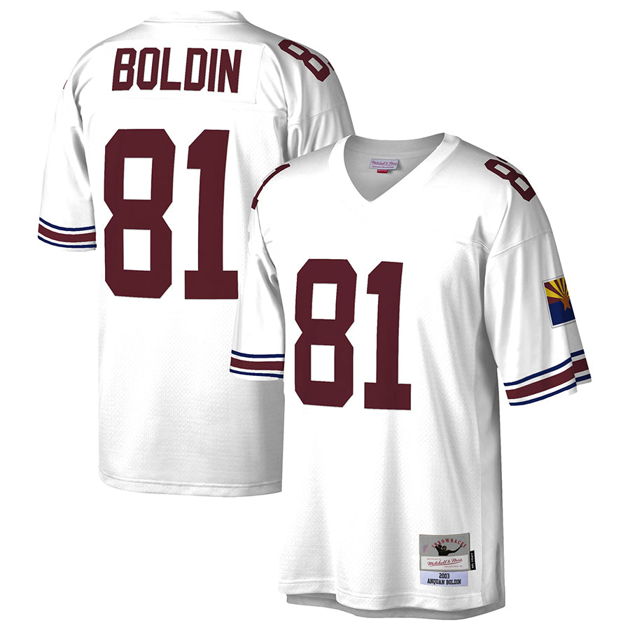 Kieara A.Cardinals #81 Anquan Boldin Player Mitchell & Ness White Legacy Replica Stitched Jerseys