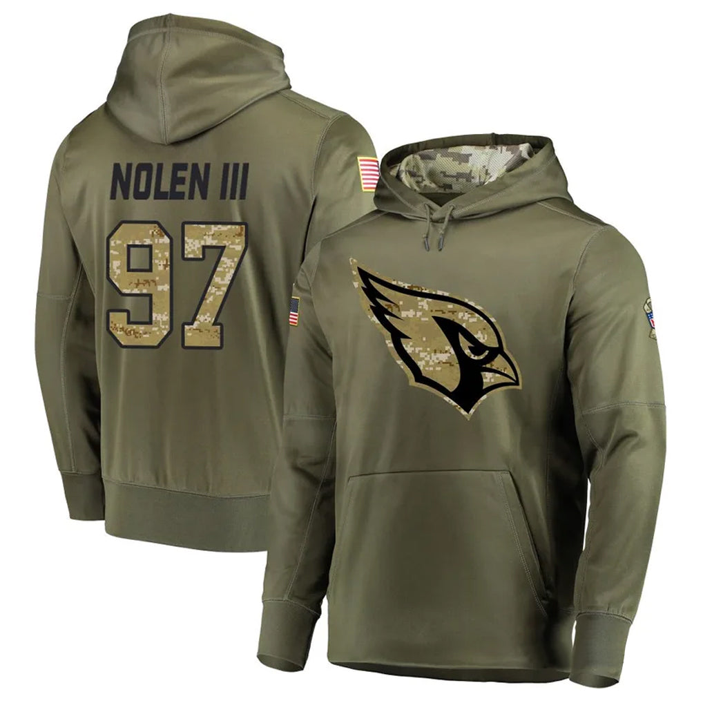 Kieara A.Cardinals #97 Walter Nolen Player Olive Salute to Service Limited Hoodies Stitched Jerseys