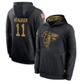 Kieara A.Falcons #11 Jalon Walker Player Black Salute to Service Limited Black Hoodie Stitched Jerseys