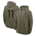 Kieara A.Falcons #11 Jalon Walker Player Olive 2025 Salute to Service Hoodies Stitched Jerseys