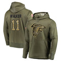 Kieara A.Falcons #11 Jalon Walker Player Olive Salute to Service Club Fleece Hoodie Stitched Jerseys