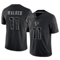 Kieara A.Falcons #11 Jalon Walker Player Black RFLCTV Limited Stitched Jerseys