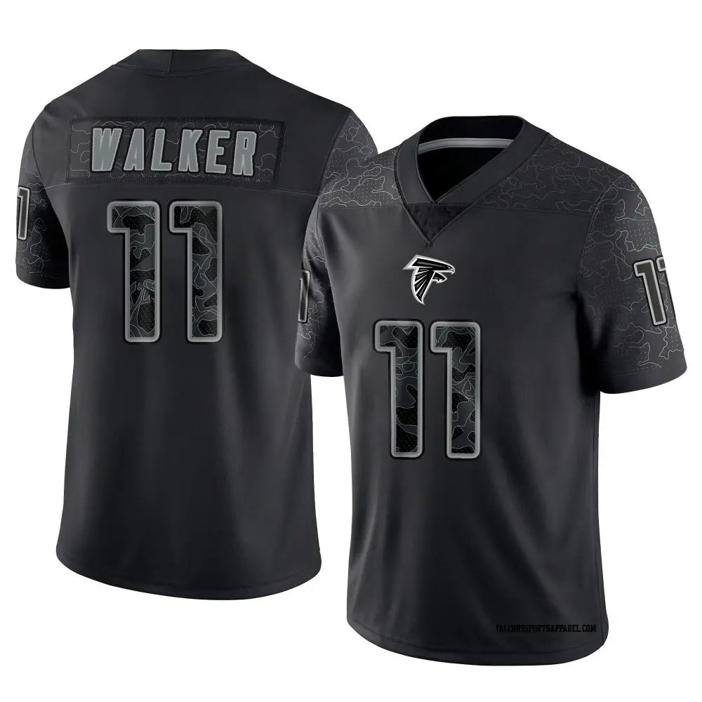 Kieara A.Falcons #11 Jalon Walker Player Black RFLCTV Limited Stitched Jerseys
