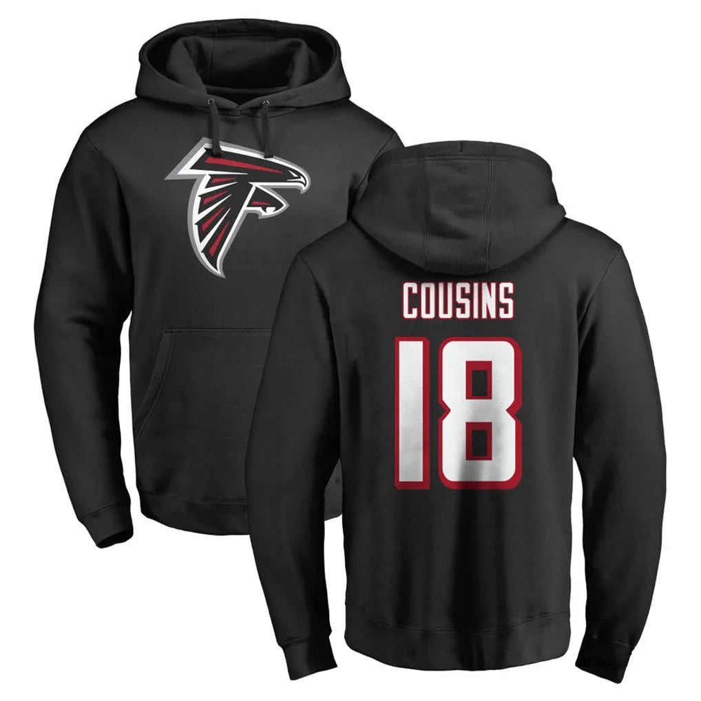 Kieara A.Falcons #18 Kirk Cousins Player Black Salute to Service Hoodies Stitched Jerseys