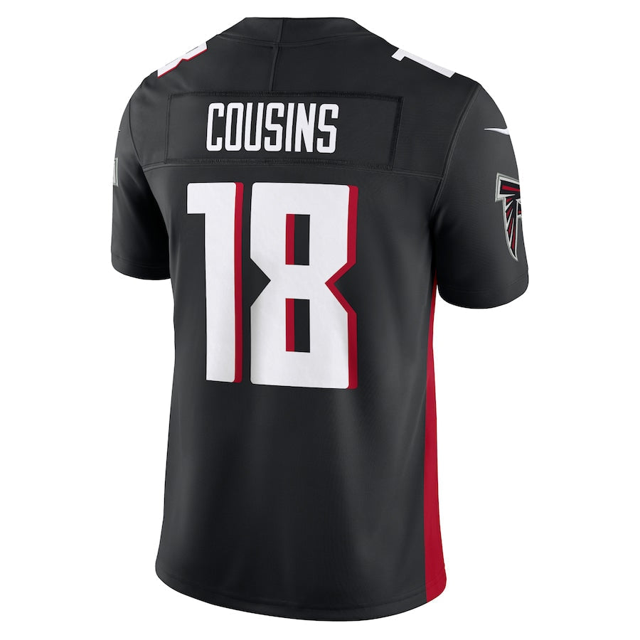 Kieara A.Falcons #18 Kirk Cousins Player Black Vapor F.U.S.E. Limited Stitched Jerseys