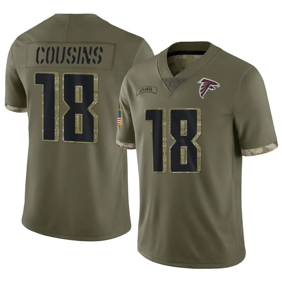 Kieara A.Falcons #18 Kirk Cousins Player Olive Salute To Service Limited Stitched Jerseys
