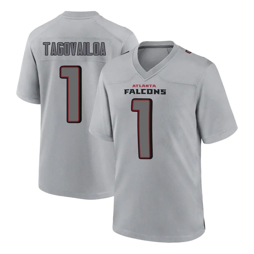 Kieara A.Falcons #1 Tua Tagovailoa Player Gray Fashion Home Game Stitched Jerseys
