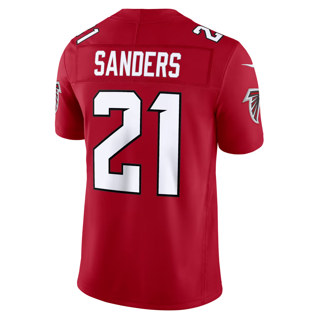 Kieara A.Falcons #21 Deion Sanders Red Vapor F.U.S.E. Stitched Retired Limited Jerseys