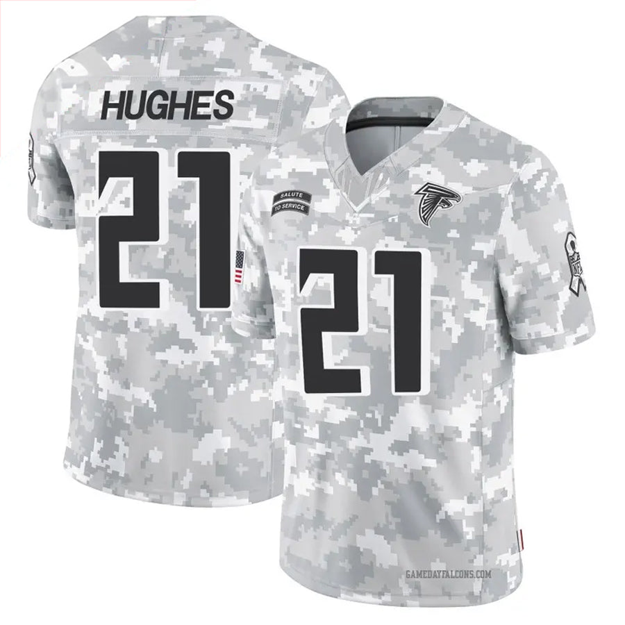 Kieara A.Falcons #21 Mike Hughes Player Arctic Camo Salute to Service Limited Stitched Jerseys