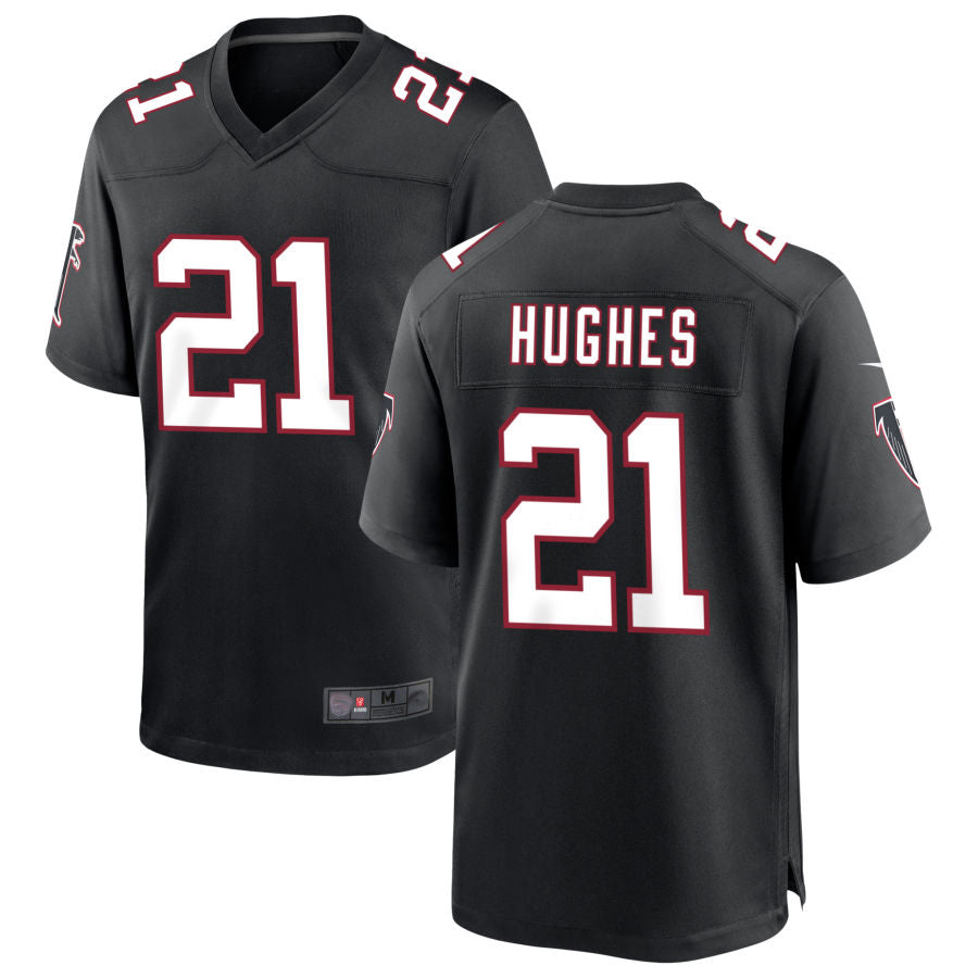 Kieara A.Falcons #21 Mike Hughes Player Black Throwback Game Stitched Jerseys