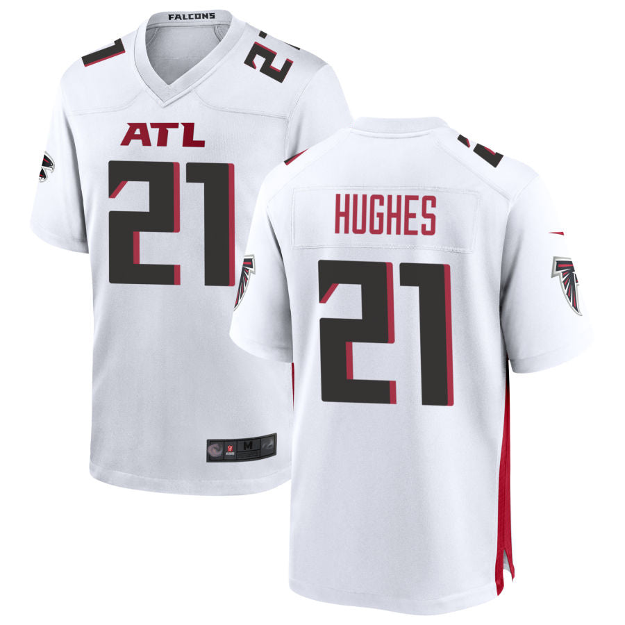 Kieara A.Falcons #21 Mike Hughes Player White Home Game Stitched Jerseys