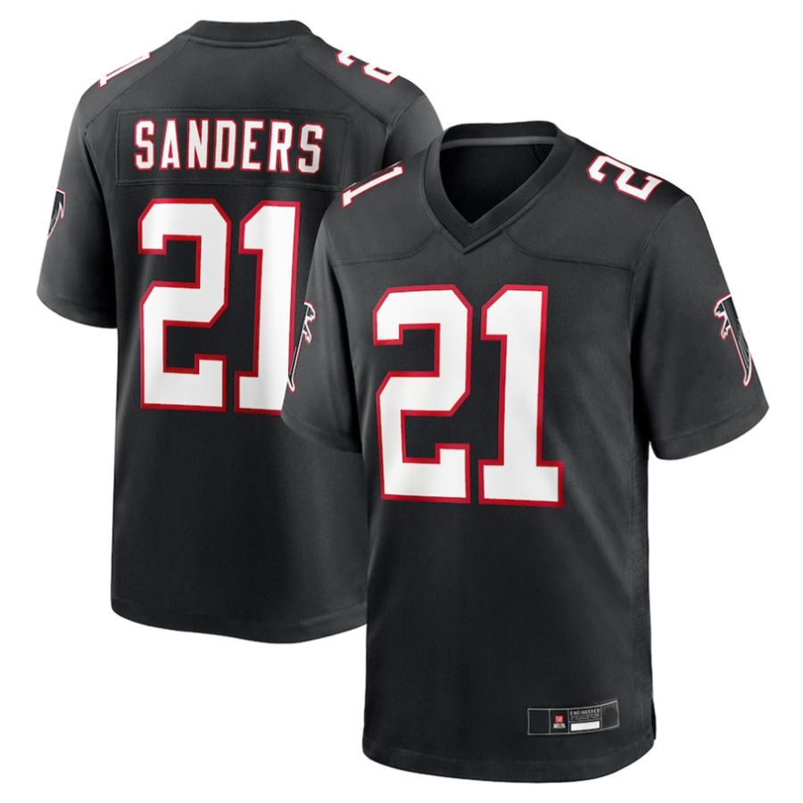Kieara A.Falcons #21 Deion Sanders Black Player Game Stitched Jerseys