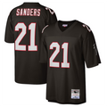 Kieara A.Falcons #21 Deion Sanders Mitchell & Ness Black 1992 Retired Player Replica Stitched Jerseys
