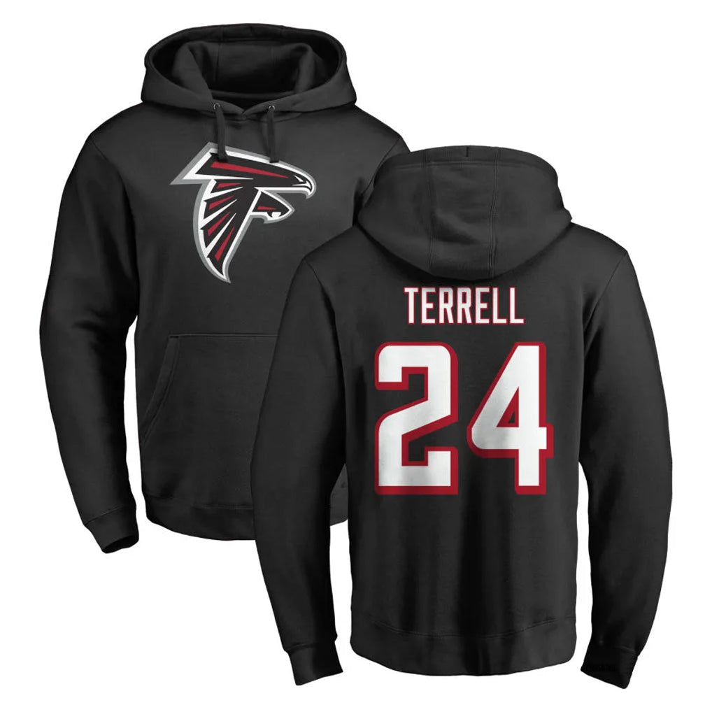 Kieara A.Falcons #24 A.J. Terrell Jr. Player Black Salute to Service Hoodies Stitched Jerseys