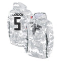 Kieara A.Falcons #5 Drake London Player Camo Arctic Salute to Service Hoodies Limited Stitched Jerseys