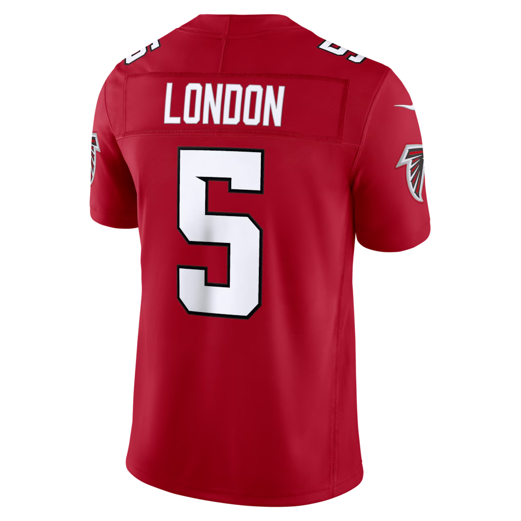 Kieara A.Falcons #5 Drake London Red Team Vapor F.U.S.E. Limited Stitched Jerseys