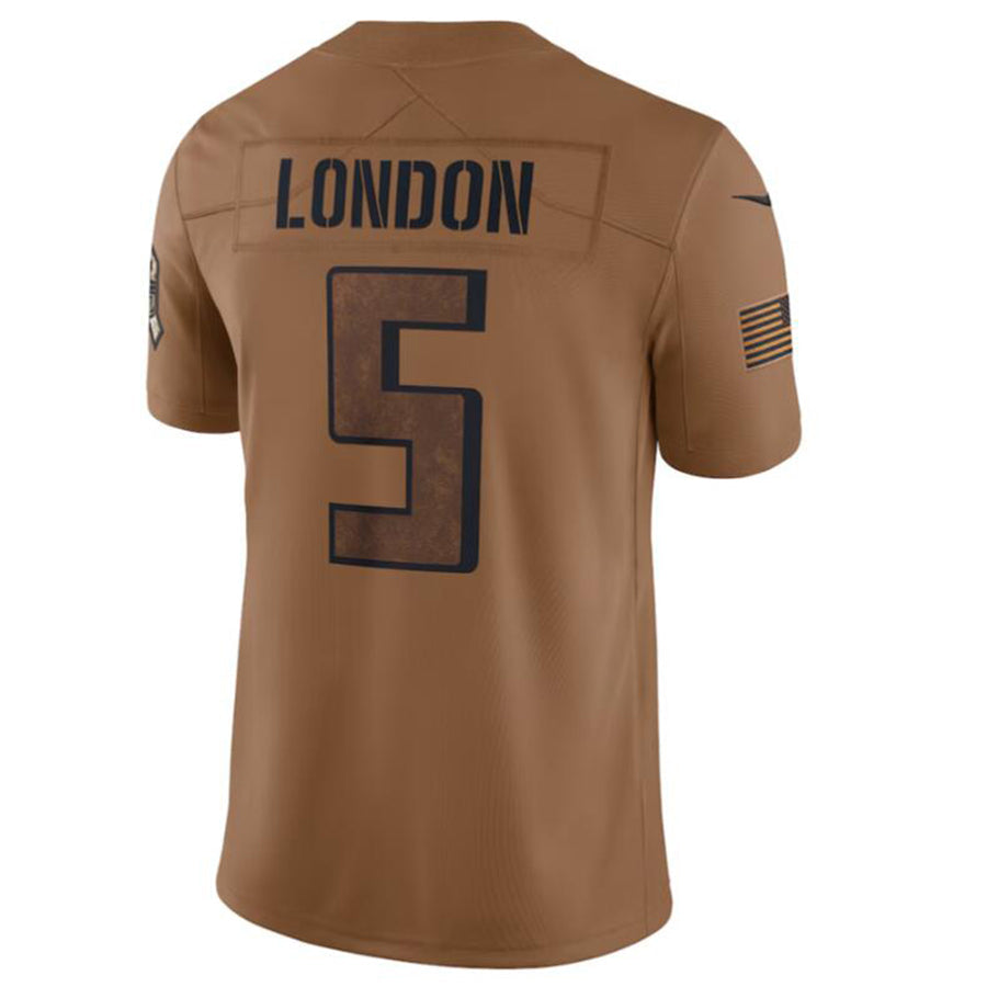 Kieara A.Falcons #5 Drake London Brown 2023 Salute To Service Limited Jersey American Stitched Jerseys