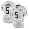 Kieara A.Falcons #5 Drake London Player Arctic Camo Salute to Service Limited Jerseys