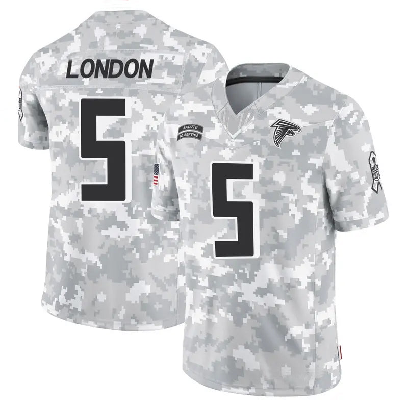 Kieara A.Falcons #5 Drake London Player Arctic Camo Salute to Service Limited Jerseys