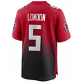 Kieara A.Falcons #5 Drake London Player Red Home Game Stitched Jerseys