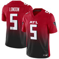 Kieara A.Falcons #5 Drake London Player Red Vapor F.U.S.E. Limited Stitched Jerseys