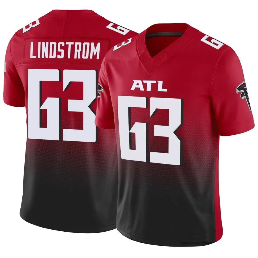 Kieara A.Falcons #63 Chris Lindstrom Player Red Vapor F.U.S.E. Limited Stitched Jerseys