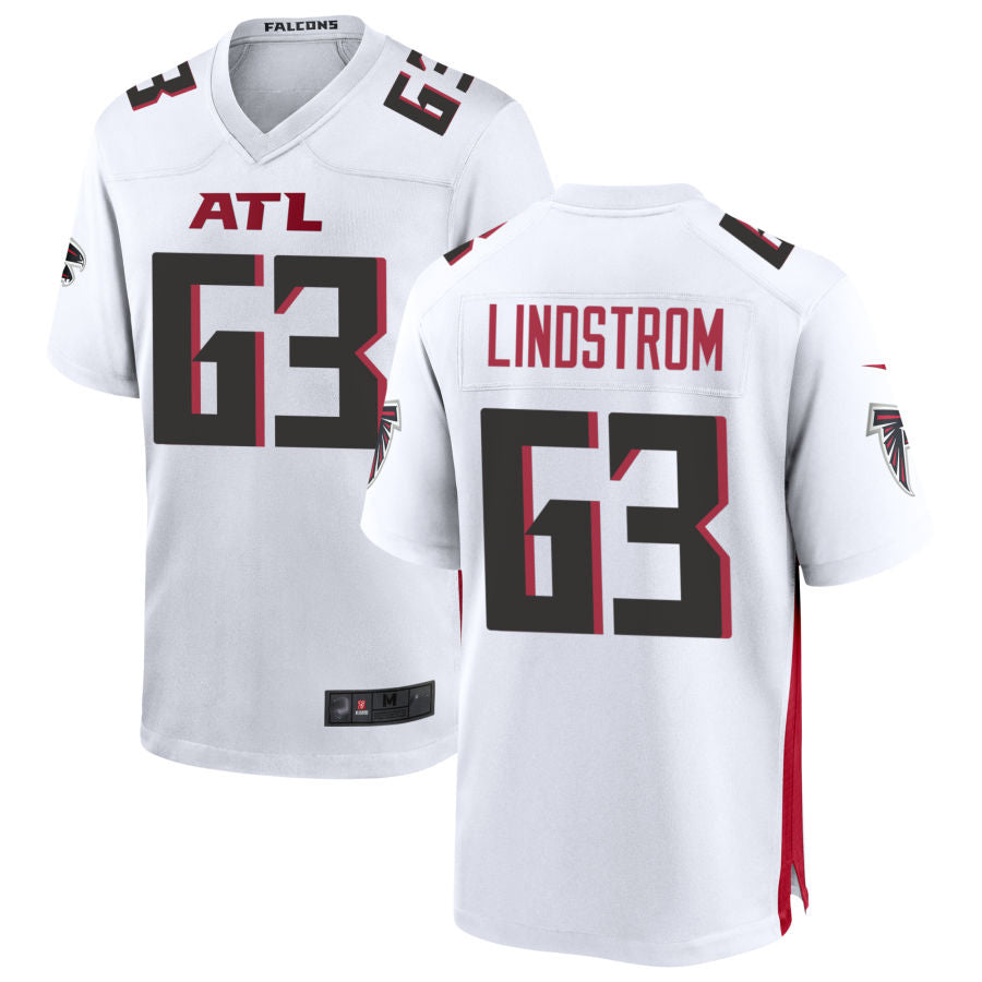 Kieara A.Falcons #63 Chris Lindstrom Player White Home Game Football Stitched Jerseys