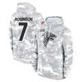 Kieara A.Falcons #7 Bijan Robinson Player Camo Arctic Salute to Service Hoodies Limited Stitched Jerseys
