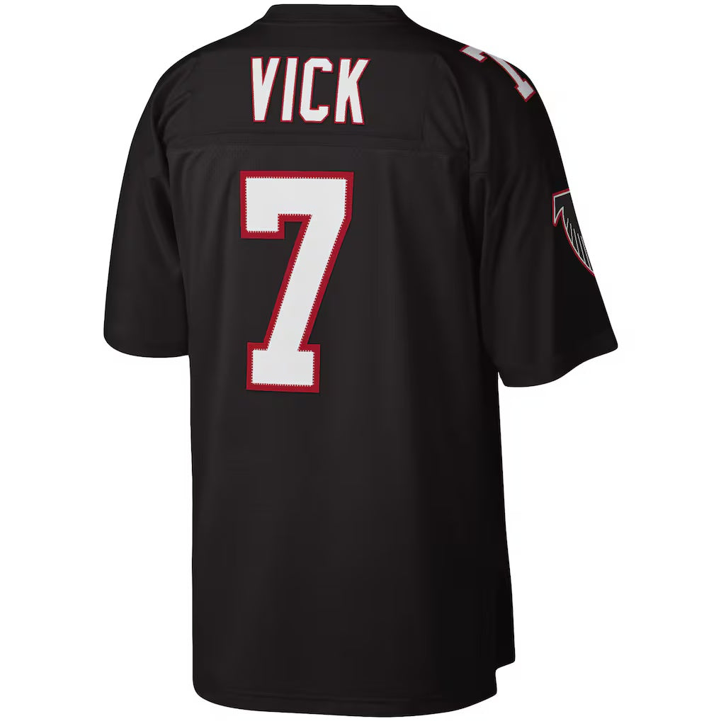 Kieara A.Falcons #7 Michael Vick Mitchell & Ness Black Legacy Replica Stitched Jerseys