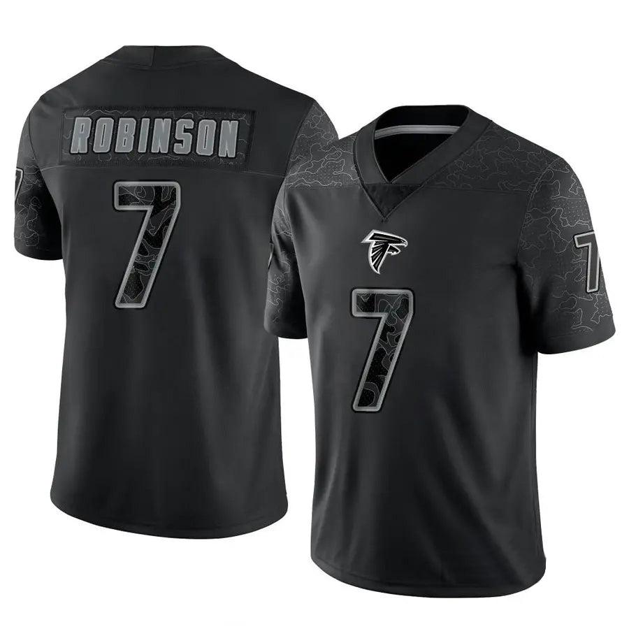 Kieara A.Falcons #7 Bijan Robinson Player Black RFLCTV Limited Stitched Jerseys
