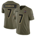 Kieara A.Falcons #7 Bijan Robinson Player Salute To Service Olive Stitched Jerseys