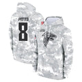 Kieara A.Falcons #8 Kyle Pitts Player Arctic Camo Salute to Service Limited Hoodie Stitched Jerseys