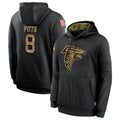Kieara A.Falcons #8 Kyle Pitts Player Salute to Service Limited Black Hoodie Stitched Jerseys