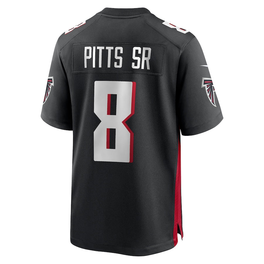 Kieara A.Falcons #8 Kyle Pitts Sr. Player Black Home Game Stitched Jerseys