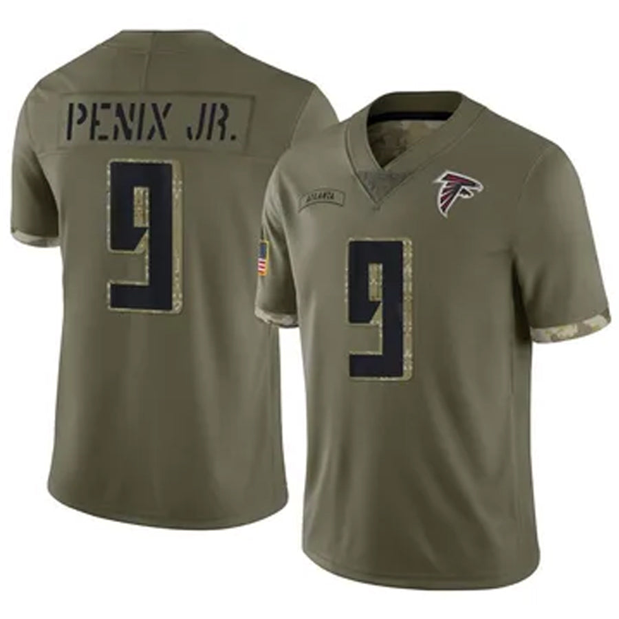Kieara A.Falcons #9 Michael Penix Jr. Player Olive Salute To Service Limited Stitched Jerseys