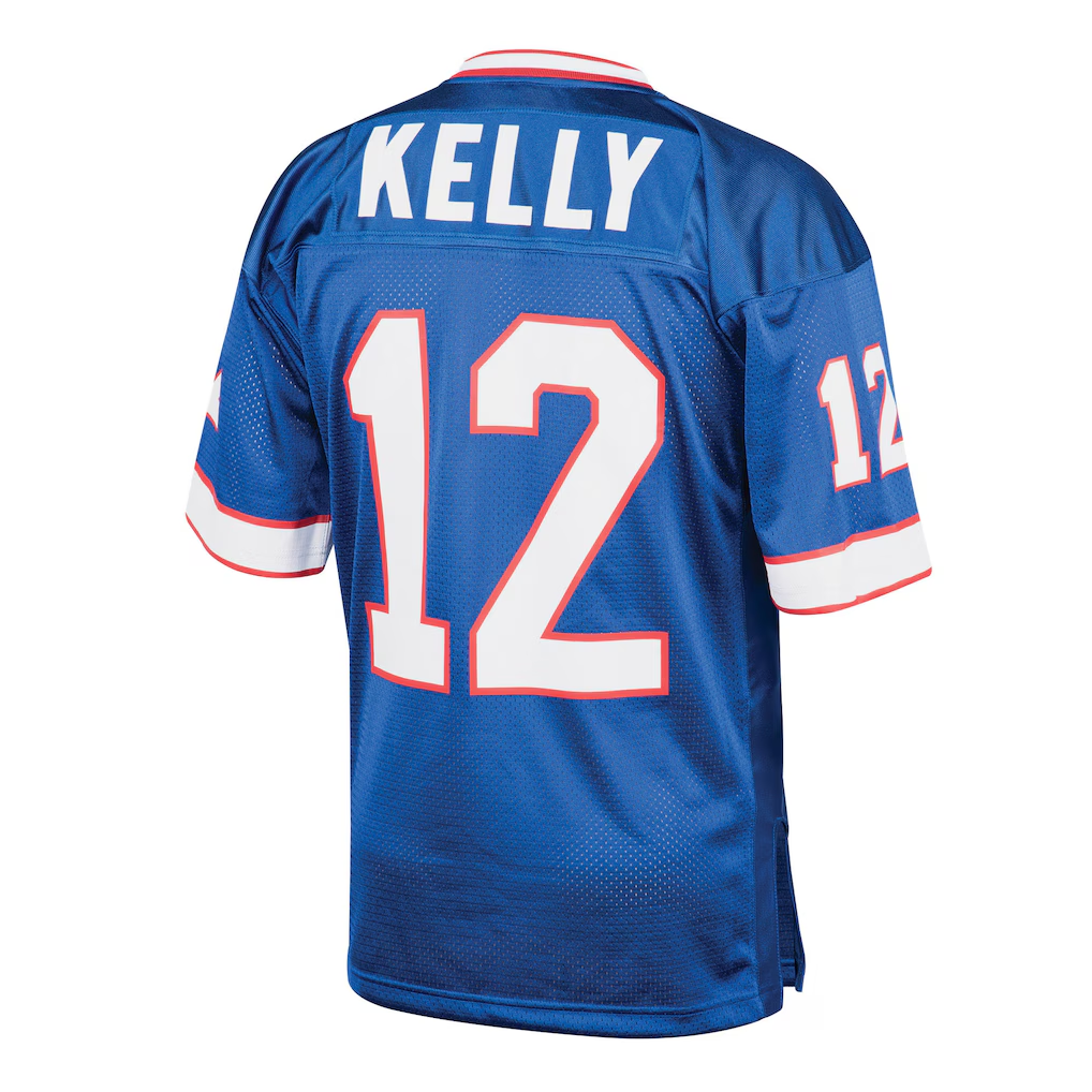 Kieara B.Bills 1994 #12 Jim Kelly Mitchell & Ness Royal Authentic Throwback Retired Player Stitched Puhic Jersey