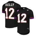 Kieara B.Bills #12 Jim Kelly Player Black Mitchell & Ness Replica Mesh Limited Stitched Jerseys