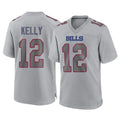 Kieara B.Bills #12 Jim Kelly Player Gray Fashion Home Game Stitched Jerseys