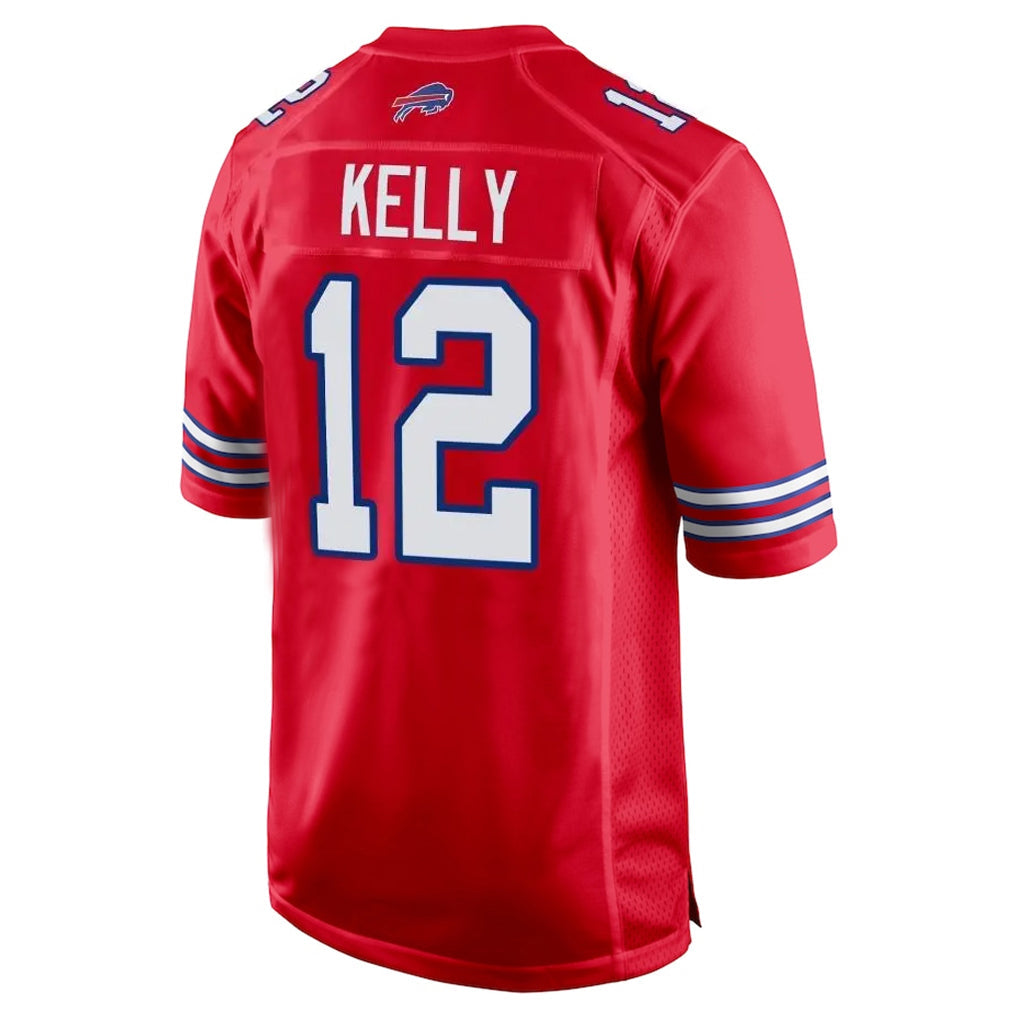 Kieara B.Bills #12 Jim Kelly Player Red Home Game Stitched Jerseys