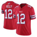 Kieara B.Bills #12 Jim Kelly Player Red Vapor Untouchable Limited Home Game Stitched Jerseys