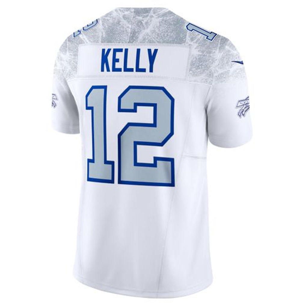 Kieara B.Bills #12 Jim Kelly Player White Rivalries Collection Limited  Stitched Jerseys