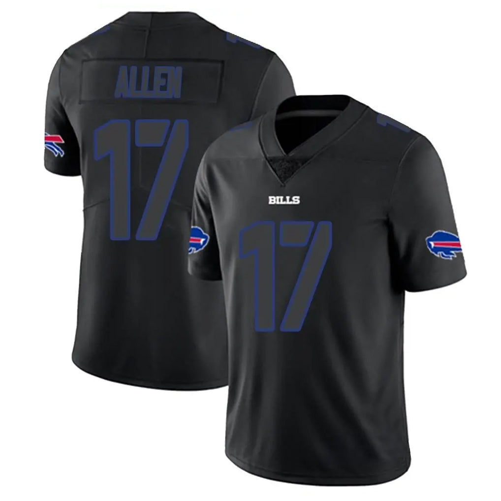 Kieara B.Bills #17 Josh Allen Player Black Impact Limited Home Game Stitched Jerseys