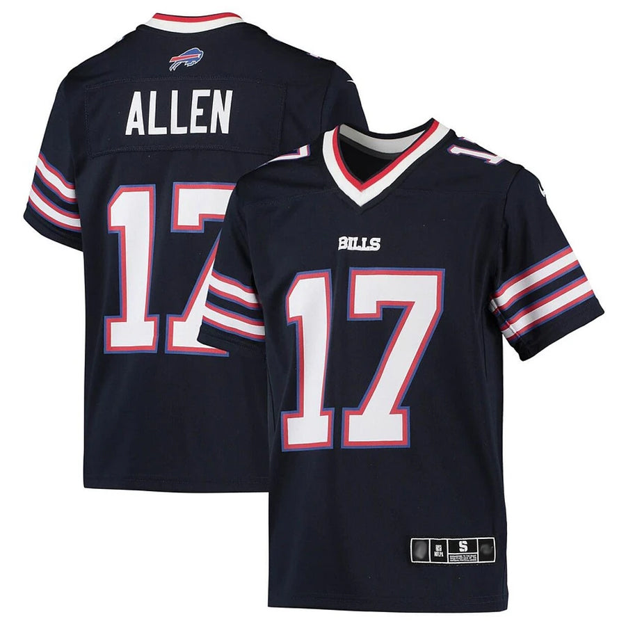 Kieara B.Bills #17 Josh Allen Player Navy Inverted  Game Stitched Jerseys