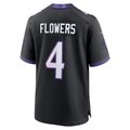 Kieara B.Ravens #4 Zay Flowers Black Alternate Stitched Jerseys