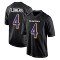 Kieara B.Ravens #4 Zay Flowers Player Black Carbon Fashion Home Game Stitched Jerseys