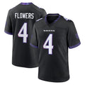 Kieara B.Ravens #4 Zay Flowers Player Black Home Game Stitched Jerseys