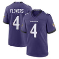 Kieara B.Ravens #4 Zay Flowers Player Purple Home Game Stitched Jerseys