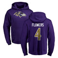 Kieara B.Ravens #4 Zay Flowers Player Purple Salute to Service Pullover Hoodie Stitched Jerseys