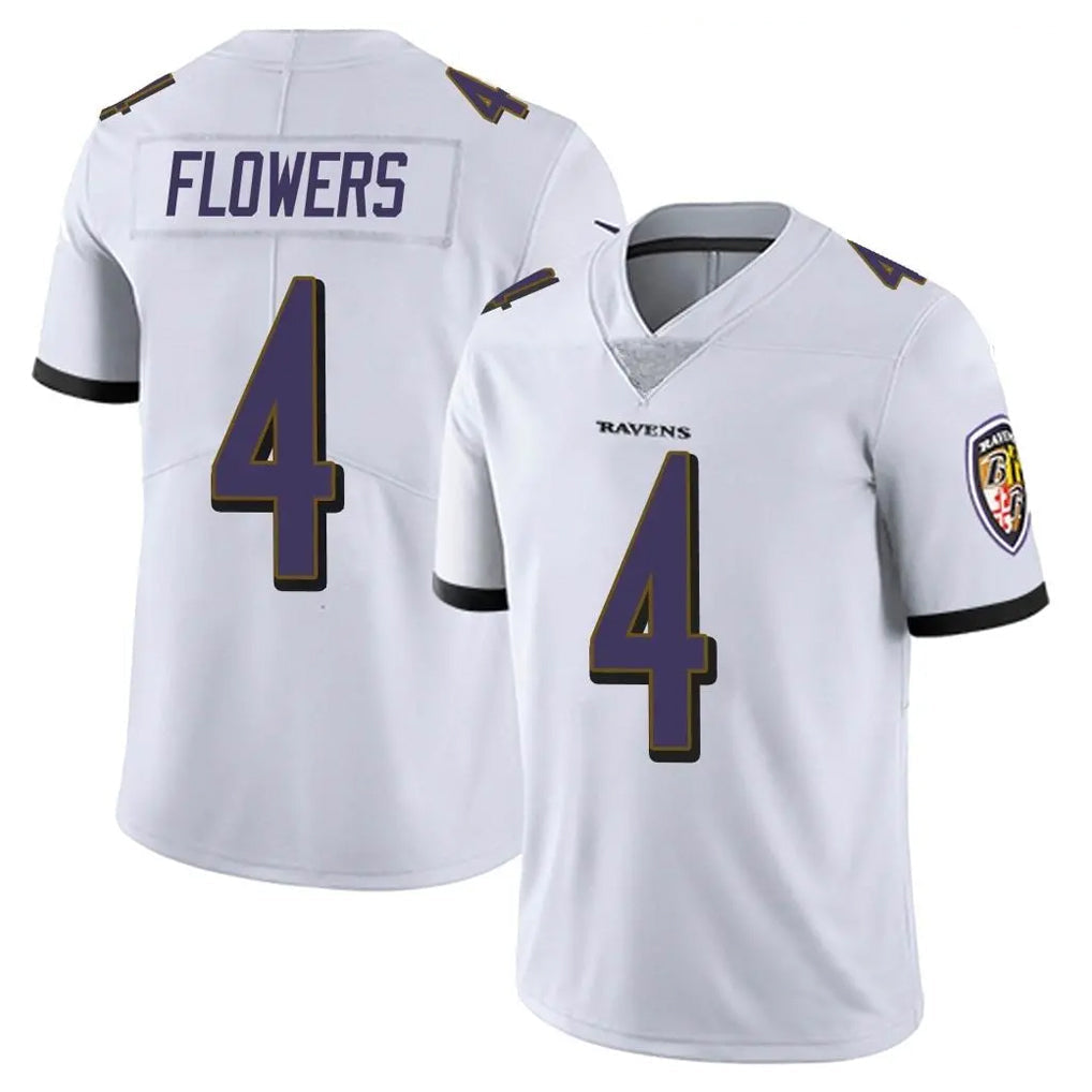 Kieara B.Ravens #4 Zay Flowers Player White Vapor F.U.S.E. Limited Stitched Jerseys